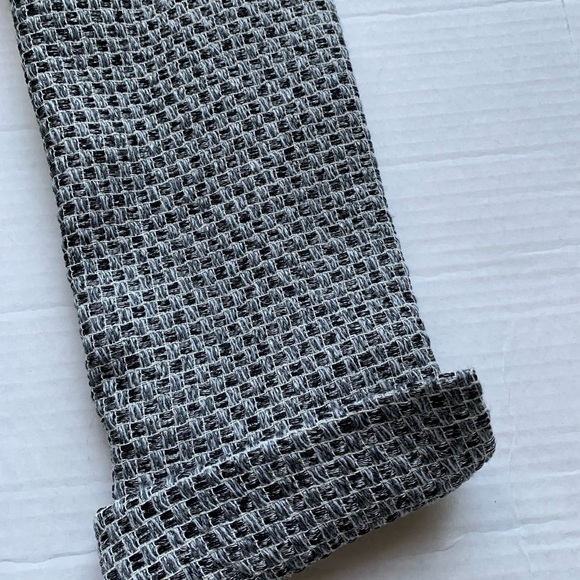 Jones New York Tweed Blazer Jacket Career Fringe Black Off White Size 8 - Picture 5 of 7